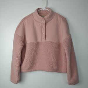 ThereAbouts Sherpa Pullover Pink Mellow Rose Sweatshirt Girls 3XL Plus 22.5 NWOT